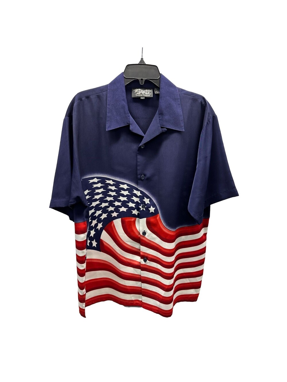 Dragonfly USA Patriotic American Flag Short Sleeve Shirt Large